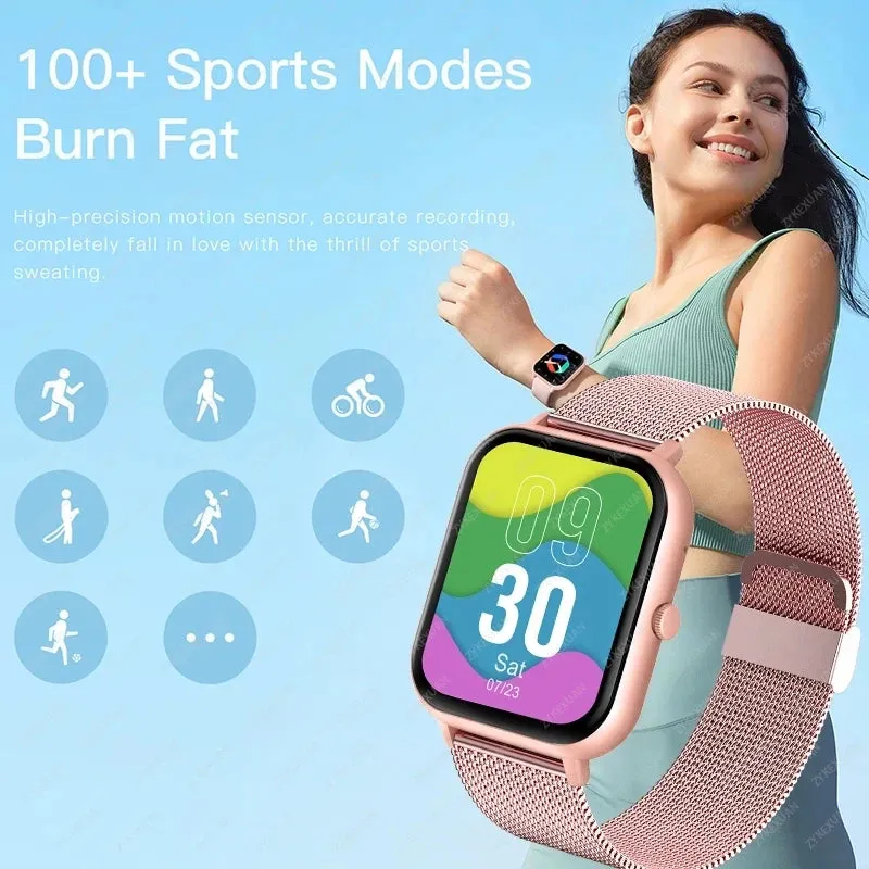 2024 New Bluetooth Call Smart Watch Women Men Heart Rate Blood Oxygen Voice Assistant 100 Sports Ladies Smartwatch For Xiaomi
