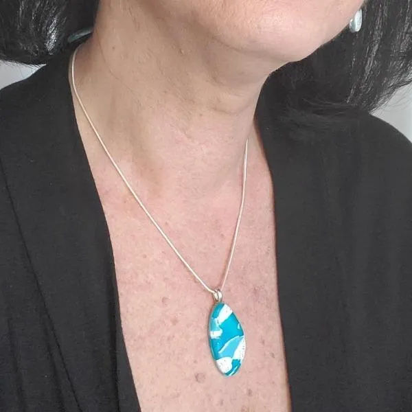 3/4 x 1-1/2"  Dagger Pendant - Turquoise Water