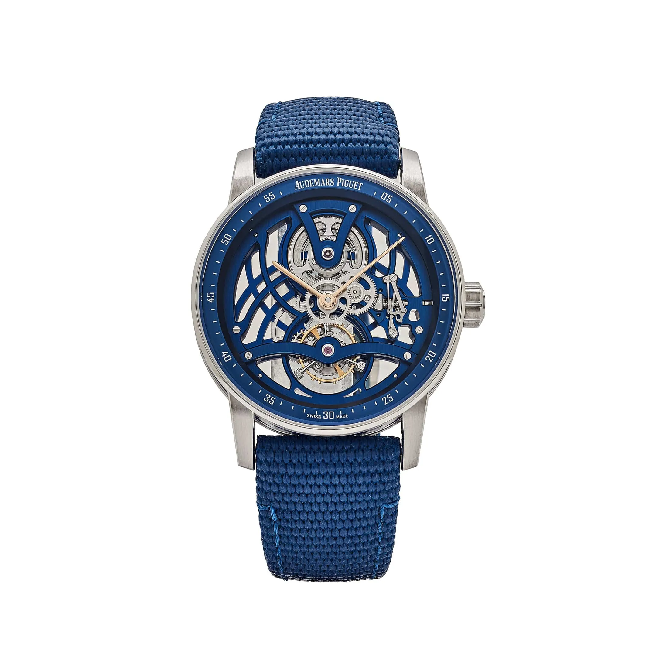A&P Luxury Watches Code 11.59 Tourbillon Openworked 26600NB.OO.D346KB.01 White Gold Blue Ceramic Limited Edition