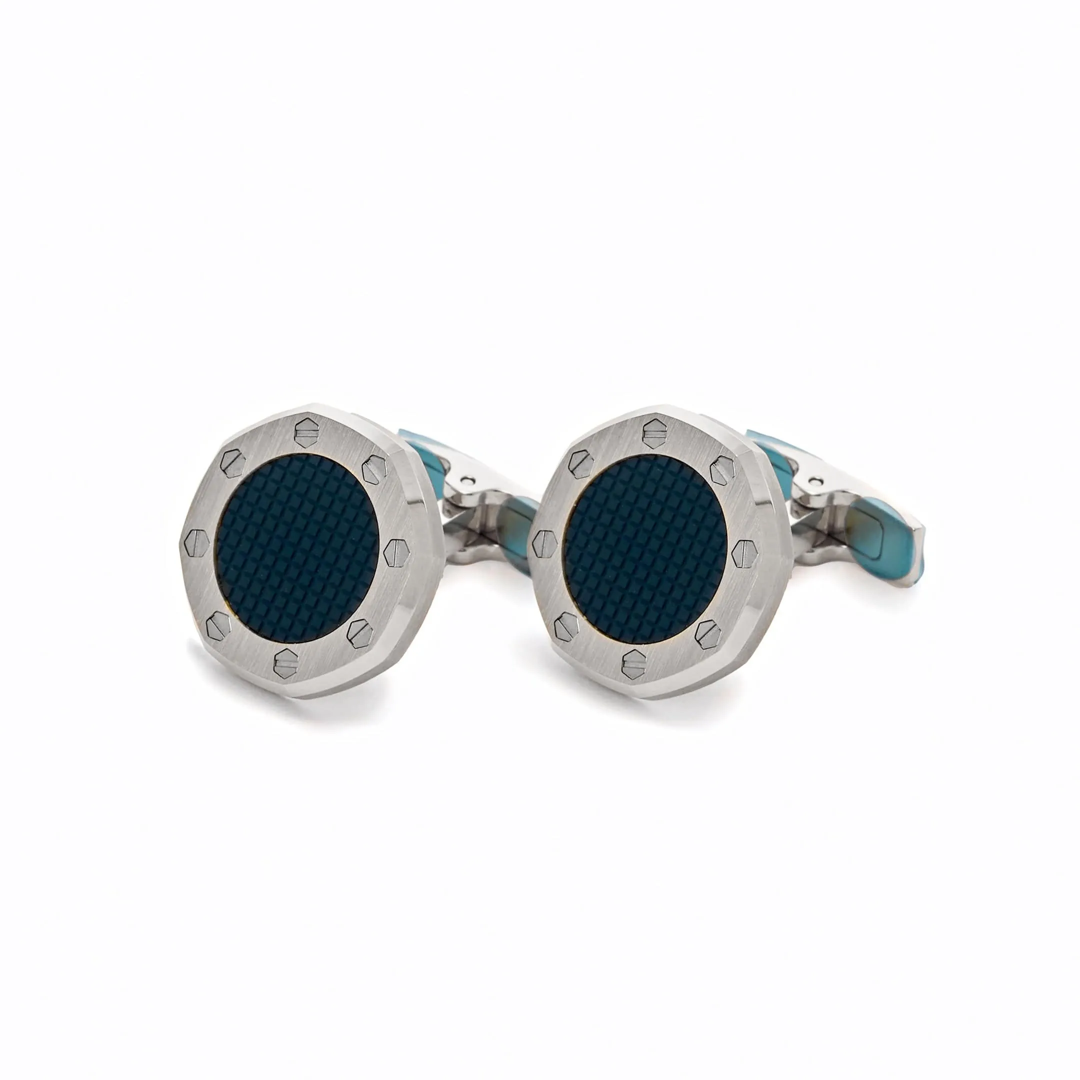 A&P Luxury Watches Stainless Steel Cufflinks in Blue