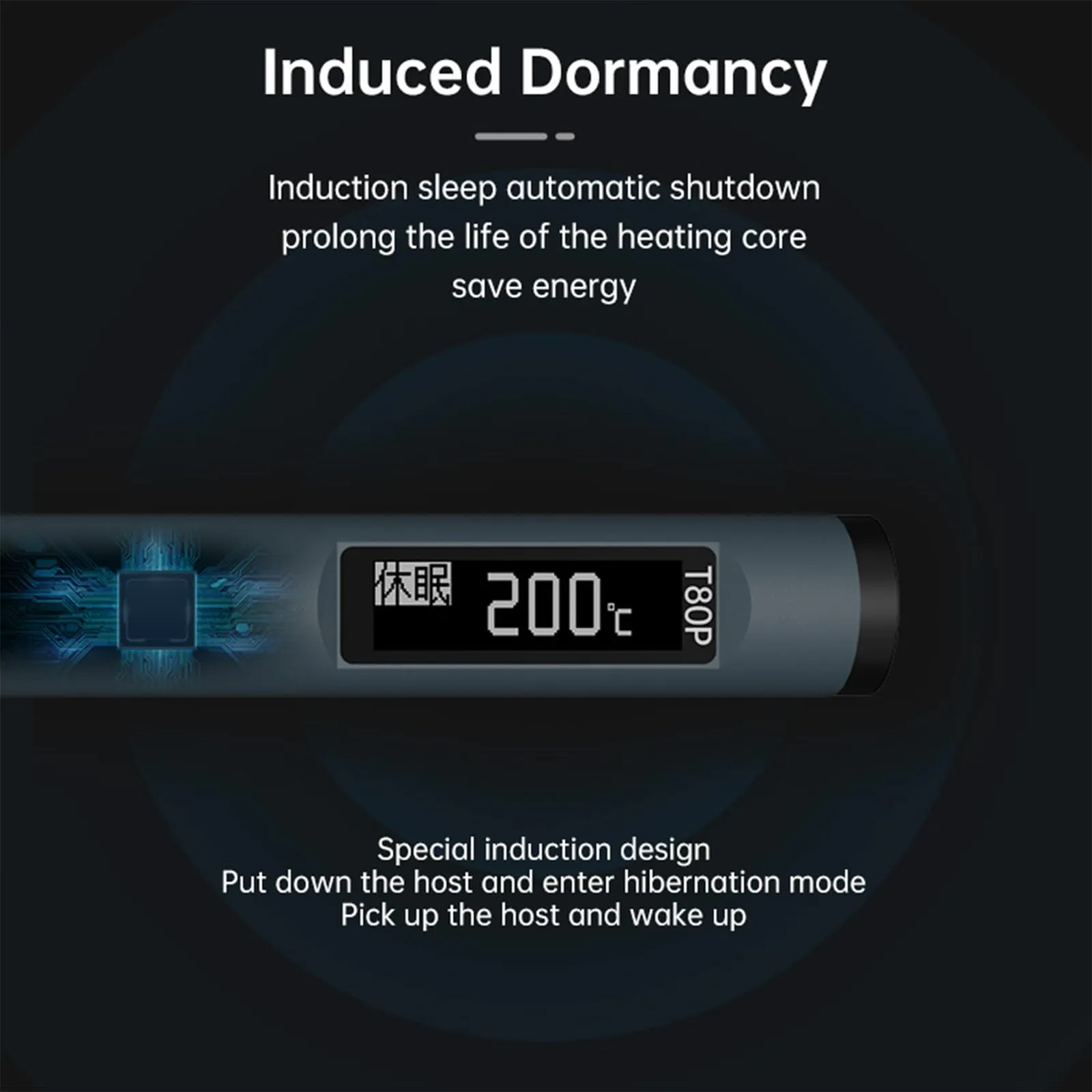 ALIENTEK Soldering Iron Kit, PD/QC 100W Mini Digital Soldering Iron 176-842℉ Fast Heating T80/T80P,Type-C Portable Digital OLED Screen Display, Auto Sleep (T80 C2C 3 type tips)