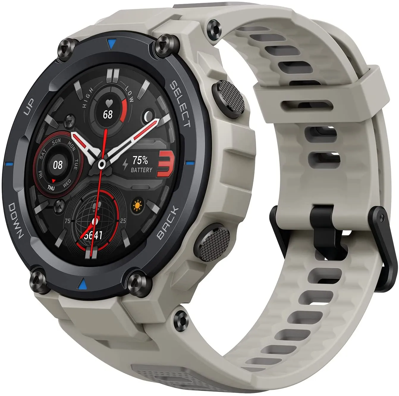 Amazfit T-Rex Pro Smartwatch Fitness Watch with Built-in GPS, Military Standard Certified, 18 Day Battery Life, SpO2, Heart Rate Monitor, 100  Sports Modes, 10 ATM Waterproof, Steel Blue
