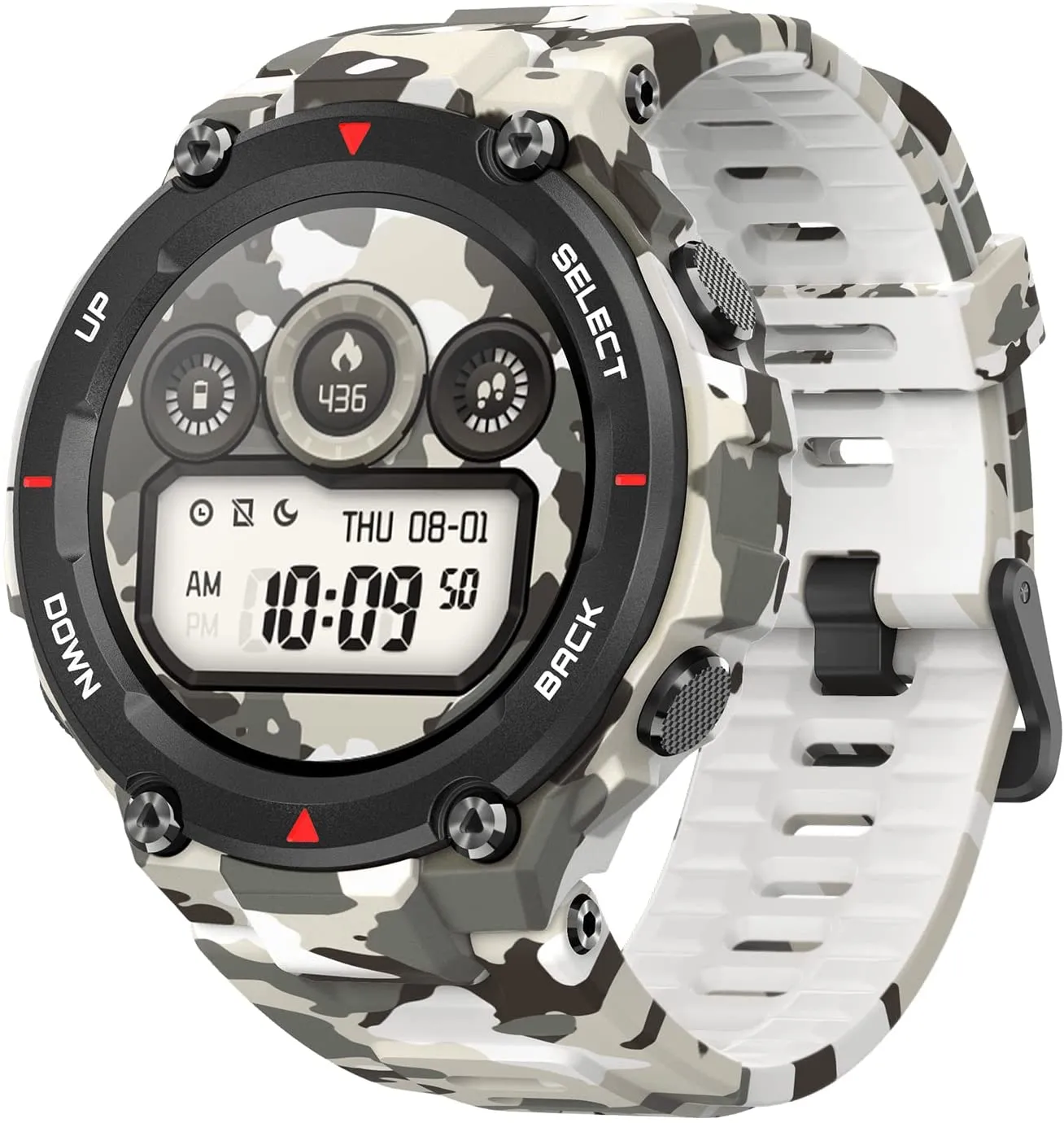 Amazfit T-Rex Smart Watch with GPS, Military Outdoor Sports Watch for Men,20-Day Battery Life, 1.3'' AMOLED Display,5 ATM Water Resistant, 14-Sports Modes, Heart Rate Sleep Monitor, Army Green