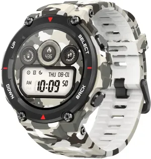 Amazfit T-Rex Smart Watch with GPS, Military Outdoor Sports Watch for Men,20-Day Battery Life, 1.3'' AMOLED Display,5 ATM Water Resistant, 14-Sports Modes, Heart Rate Sleep Monitor, Army Green