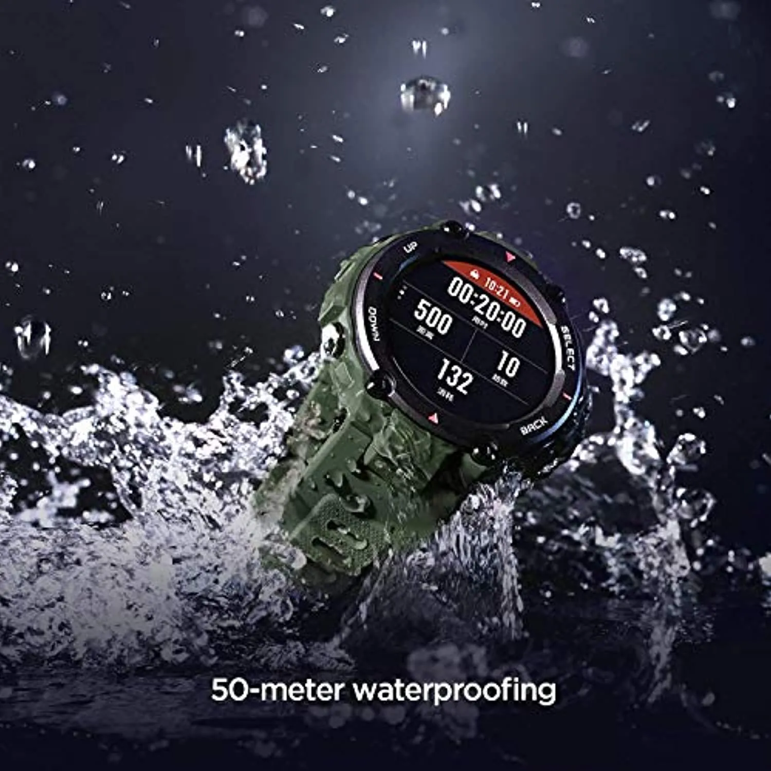 Amazfit T-Rex Smart Watch with GPS, Military Outdoor Sports Watch for Men,20-Day Battery Life, 1.3'' AMOLED Display,5 ATM Water Resistant, 14-Sports Modes, Heart Rate Sleep Monitor, Army Green