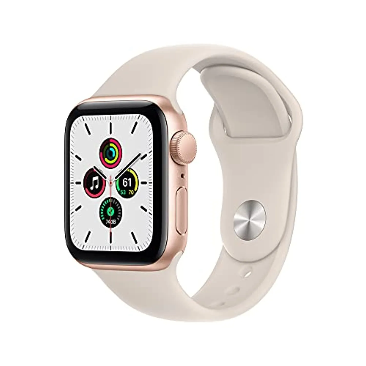 Apple Watch SE [GPS 40mm] Smart Watch w/ Gold Aluminium Case with Starlight Sport Band. Fitness & Activity Tracker, Heart Rate Monitor, Retina Display, Water Resistant