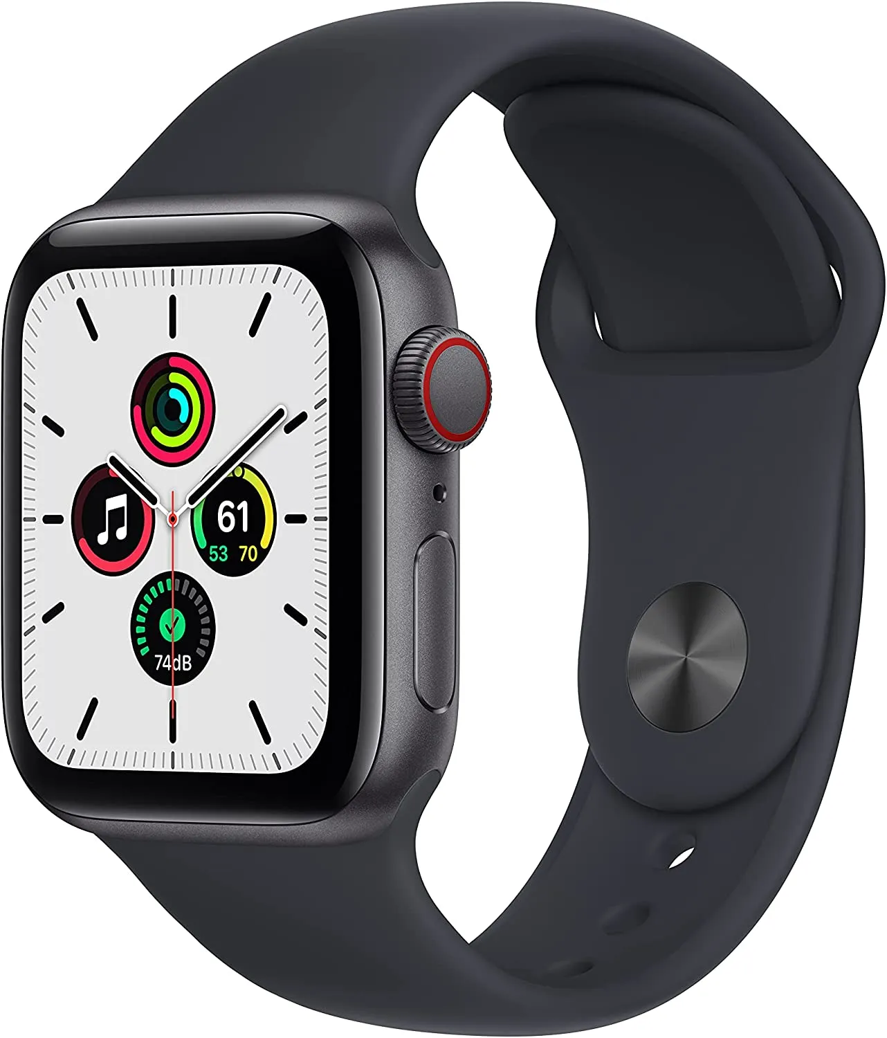 Apple Watch SE [GPS 40mm] Smart Watch w/ Space Grey Aluminium Case with Midnight Sport Band. Fitness & Activity Tracker, Heart Rate Monitor, Retina Display, Water Resistant