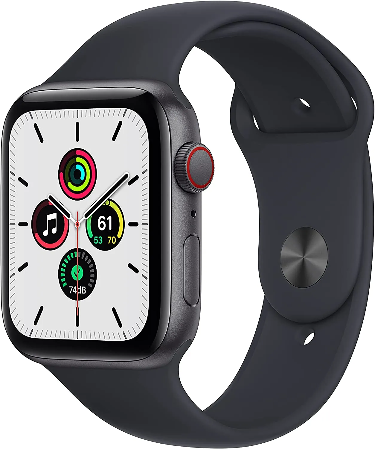Apple Watch SE [GPS 40mm] Smart Watch w/ Space Grey Aluminium Case with Midnight Sport Band. Fitness & Activity Tracker, Heart Rate Monitor, Retina Display, Water Resistant