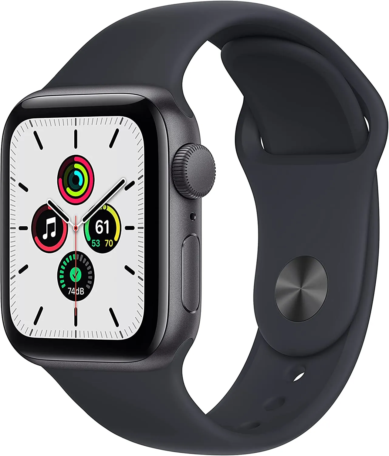 Apple Watch SE [GPS 40mm] Smart Watch w/ Space Grey Aluminium Case with Midnight Sport Band. Fitness & Activity Tracker, Heart Rate Monitor, Retina Display, Water Resistant