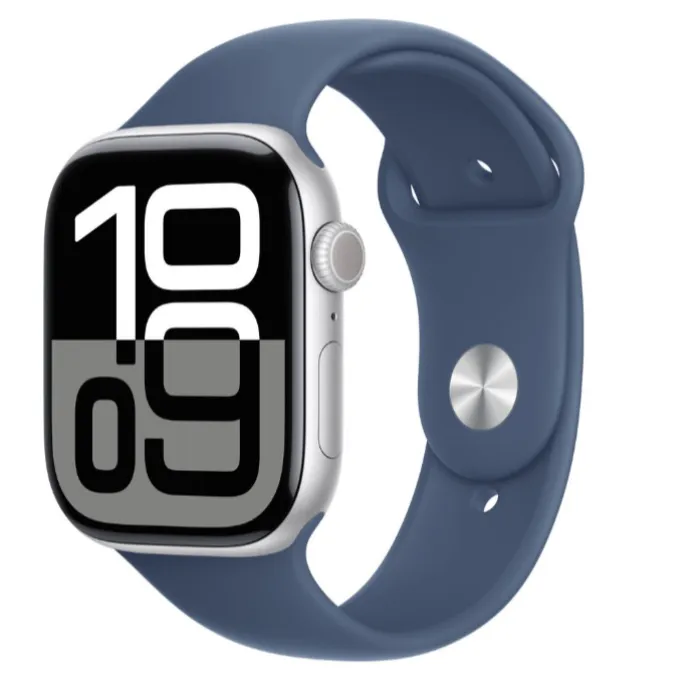 Apple Watch Series 10 GPS Aluminium Case (46mm) with Sport Band - S/M - Silver