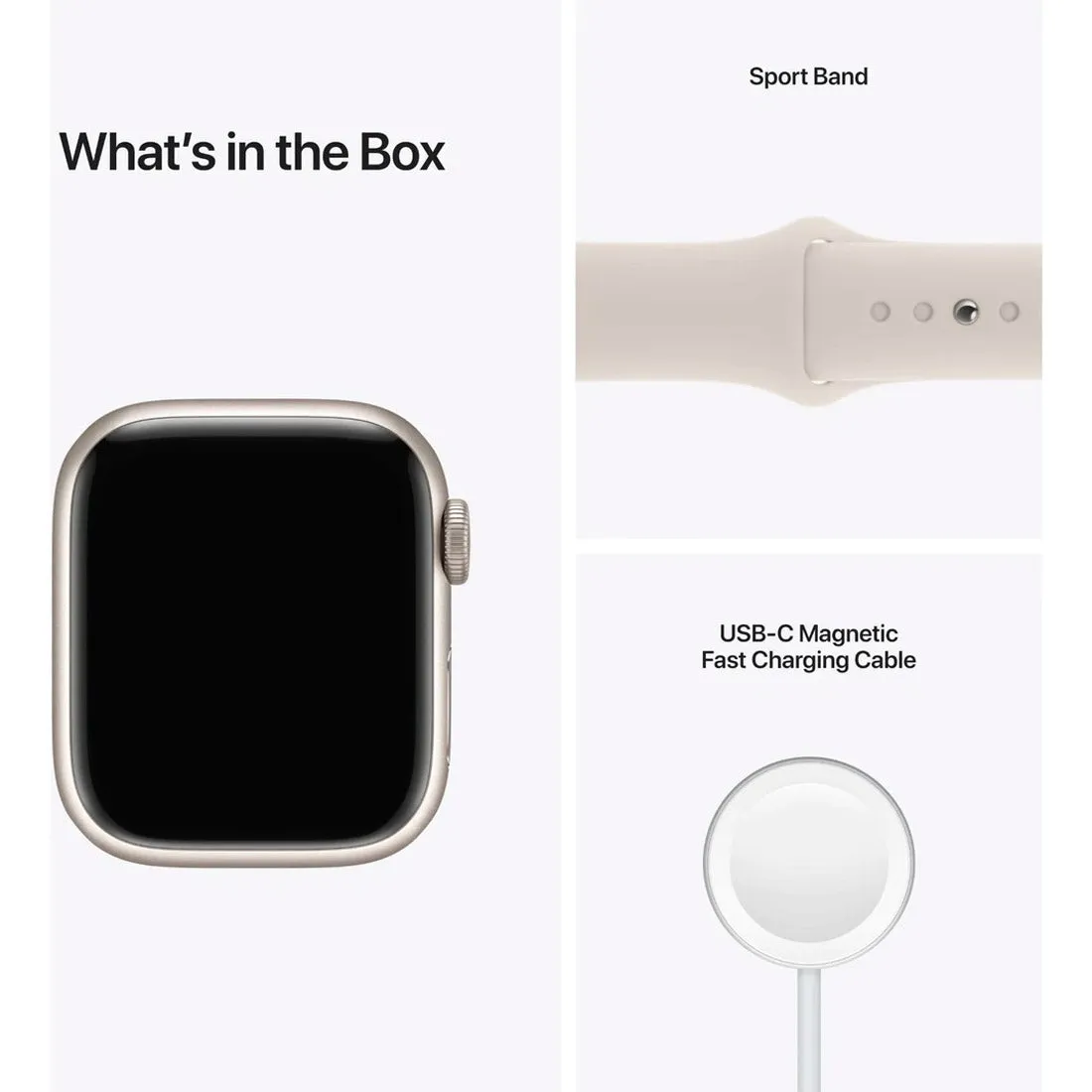 Apple Watch Series 7 GPS   Cellular, 45mm Starlight Aluminium Case with Starlight Sport Band - AU Version ( Refurbished Grade A)