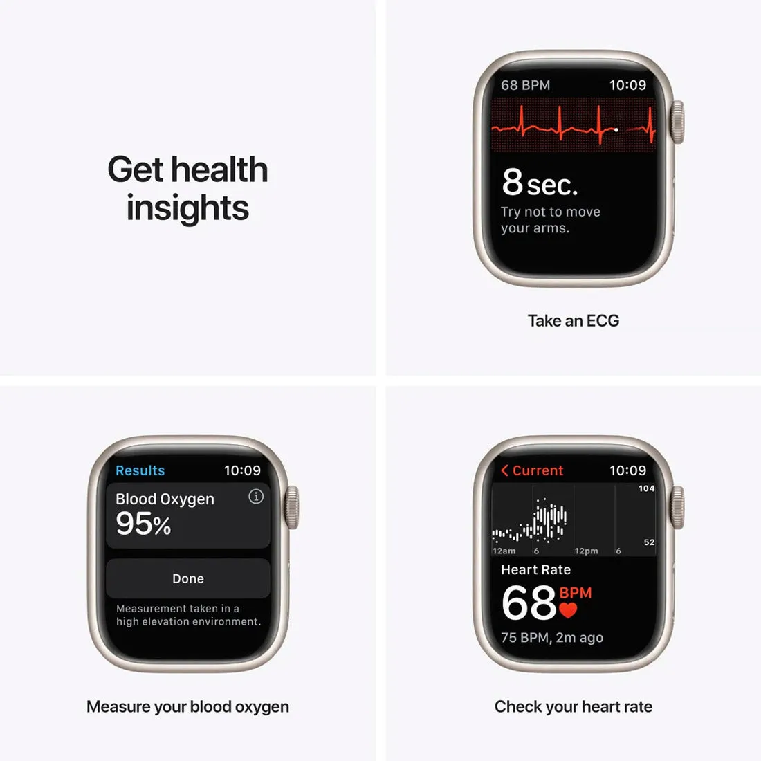 Apple Watch Series 7 GPS   Cellular, 45mm Starlight Aluminium Case with Starlight Sport Band - AU Version ( Refurbished Grade A)