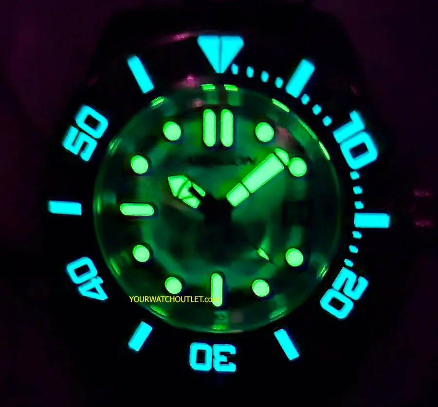 ARAGON Automatic Titanium 45mm Teal DiveMaster Sapphire Crystal Ceramic Bezel Inlay A682TEA
