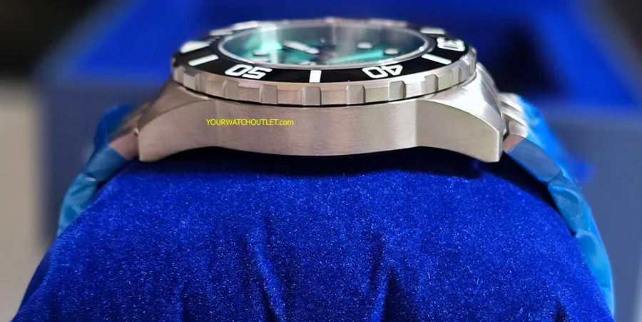 ARAGON Automatic Titanium 45mm Teal DiveMaster Sapphire Crystal Ceramic Bezel Inlay A682TEA