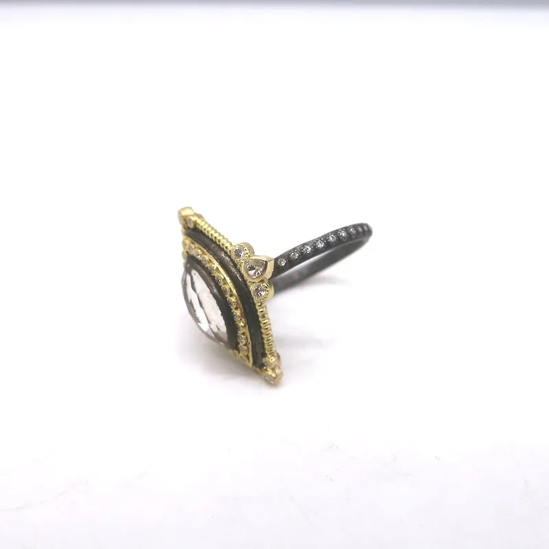 Armenta Marquise Diamond & Purple Gemstone Ring 18k Gold & Sterling Size 6.5