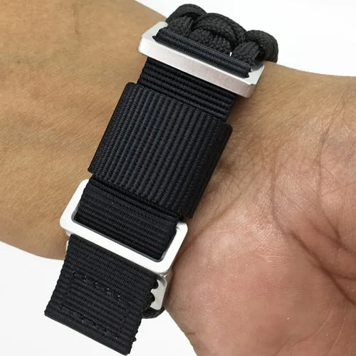 Armourlite Black Paracord Watchband, 22mm or 24mm