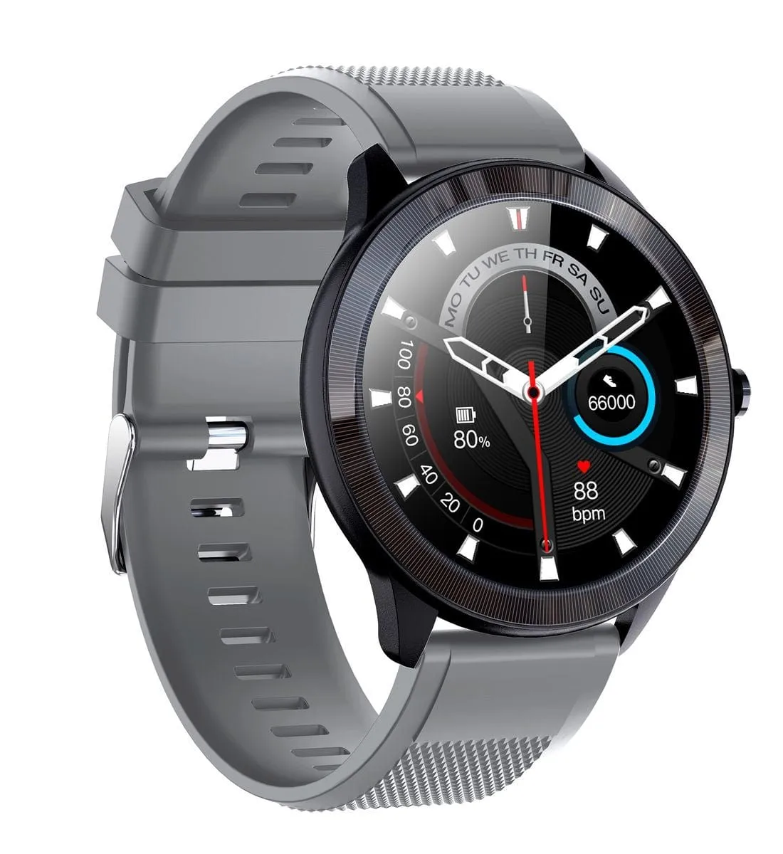 Astrum Wireless Bluetooth IP68 Sports Round Metal Smart Watch - SN93 -GREY