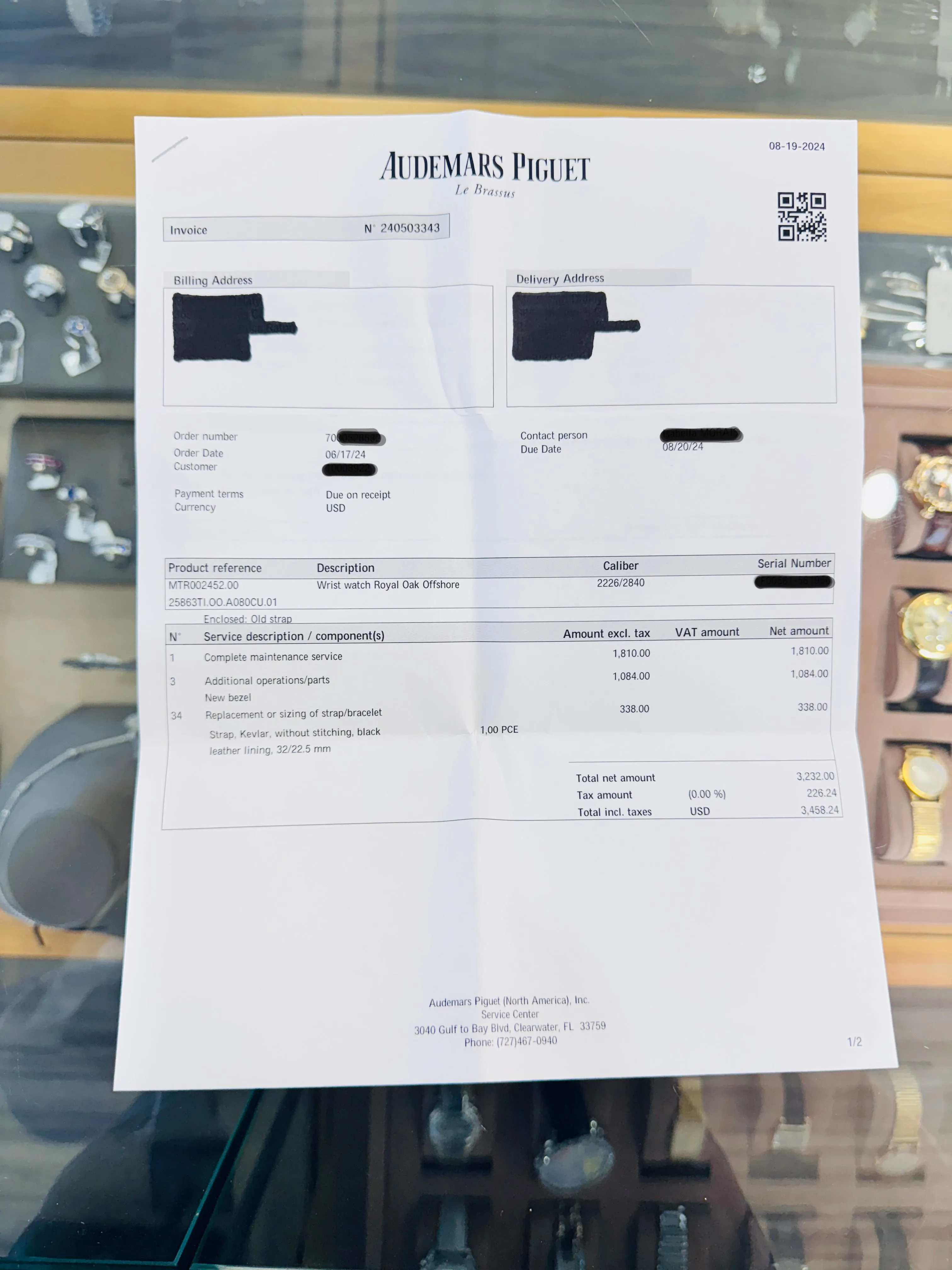 Audemars Piguet Royal Oak Offshore Chronograph Titanium 48mm 25863TI.OO.A08CU.01 “T3 Terminator” Service Box & Service Card PreOwned