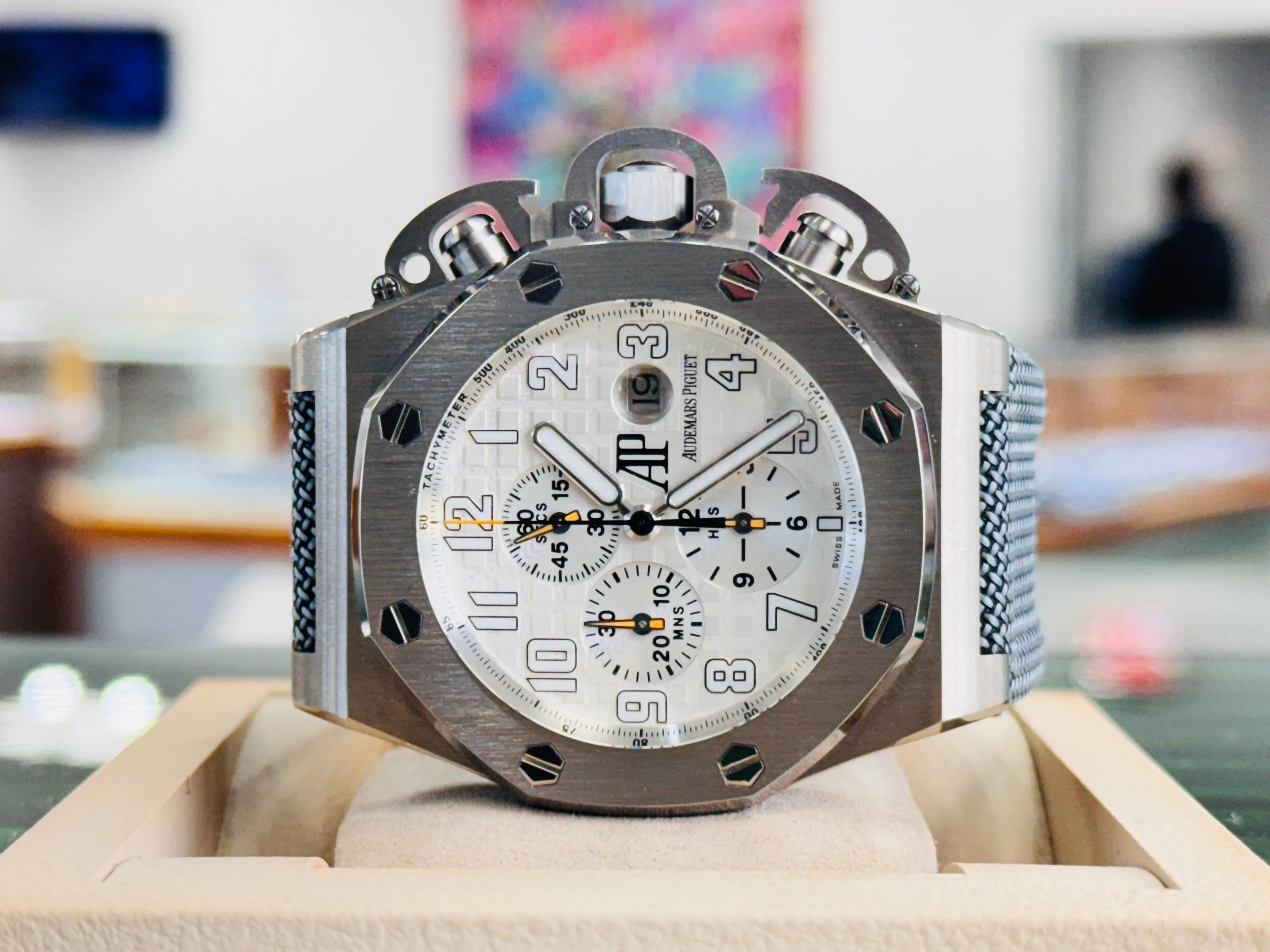 Audemars Piguet Royal Oak Offshore Chronograph Titanium 48mm 25863TI.OO.A08CU.01 “T3 Terminator” Service Box & Service Card PreOwned