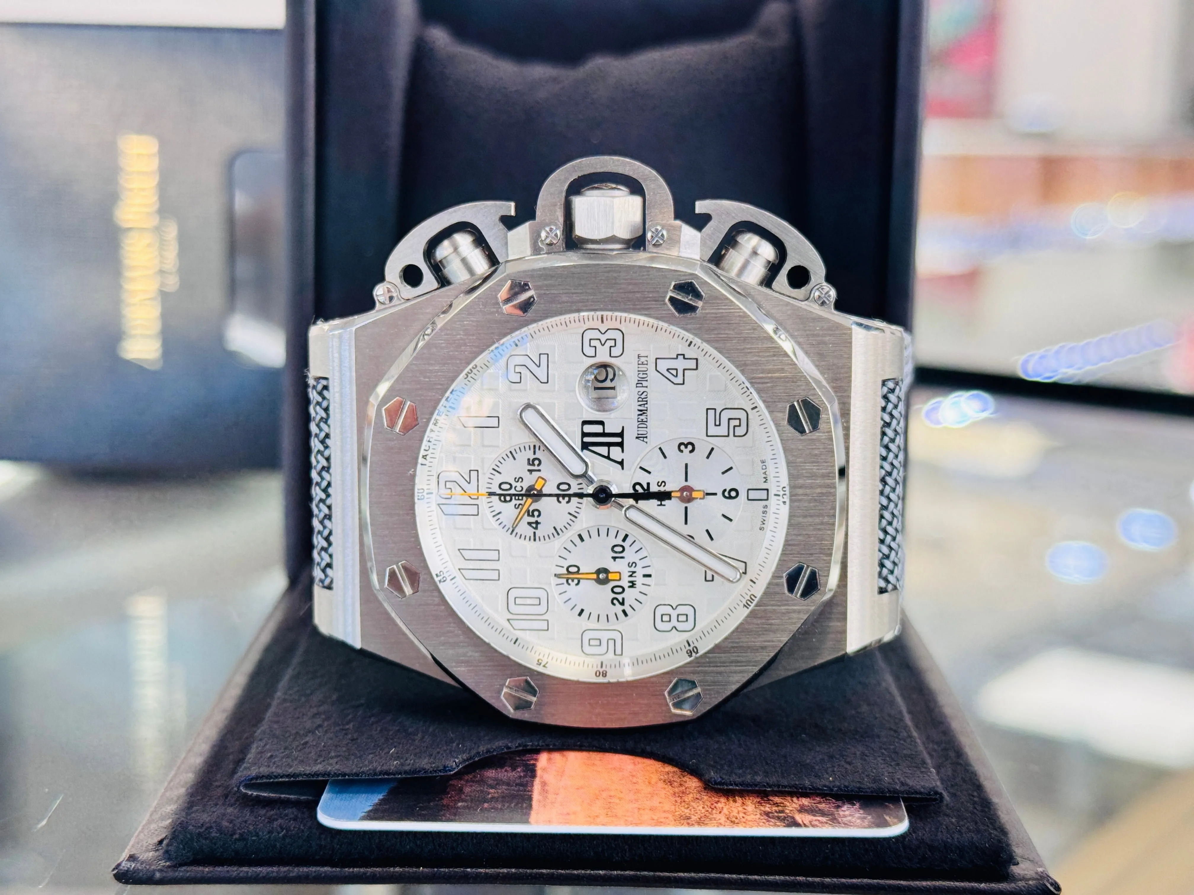 Audemars Piguet Royal Oak Offshore Chronograph Titanium 48mm 25863TI.OO.A08CU.01 “T3 Terminator” Service Box & Service Card PreOwned