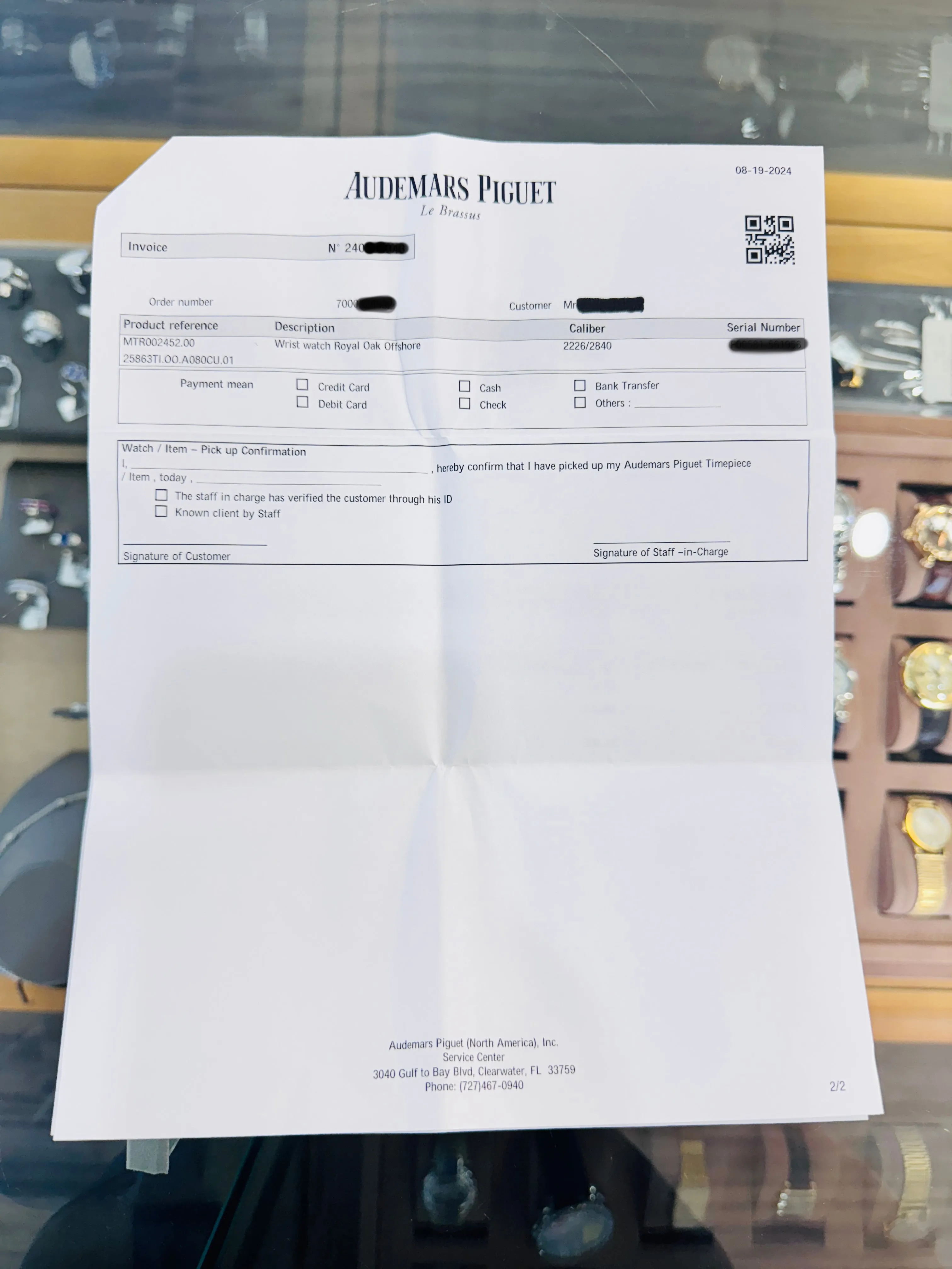 Audemars Piguet Royal Oak Offshore Chronograph Titanium 48mm 25863TI.OO.A08CU.01 “T3 Terminator” Service Box & Service Card PreOwned