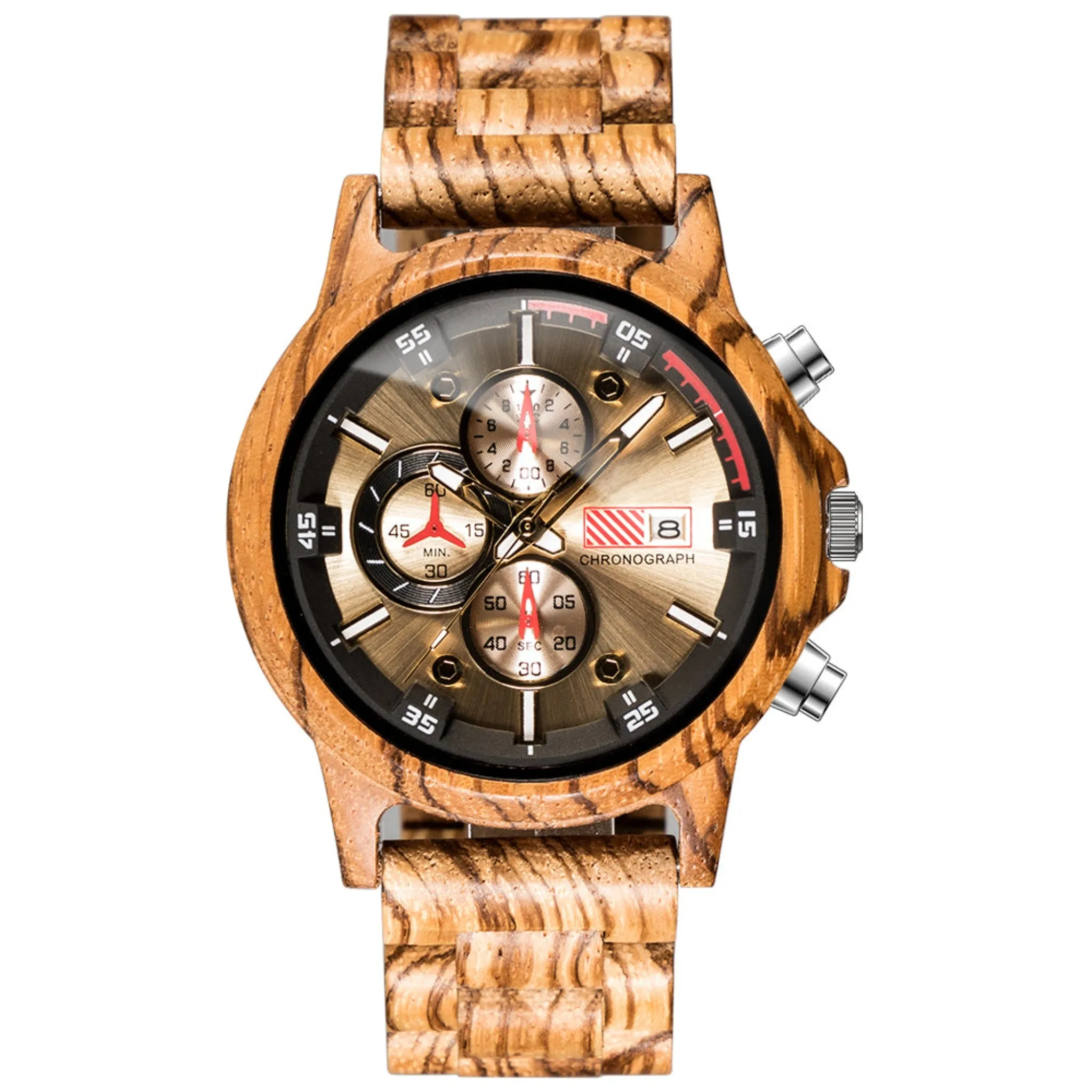 AUREO - Men Wood Watch Chronograph
