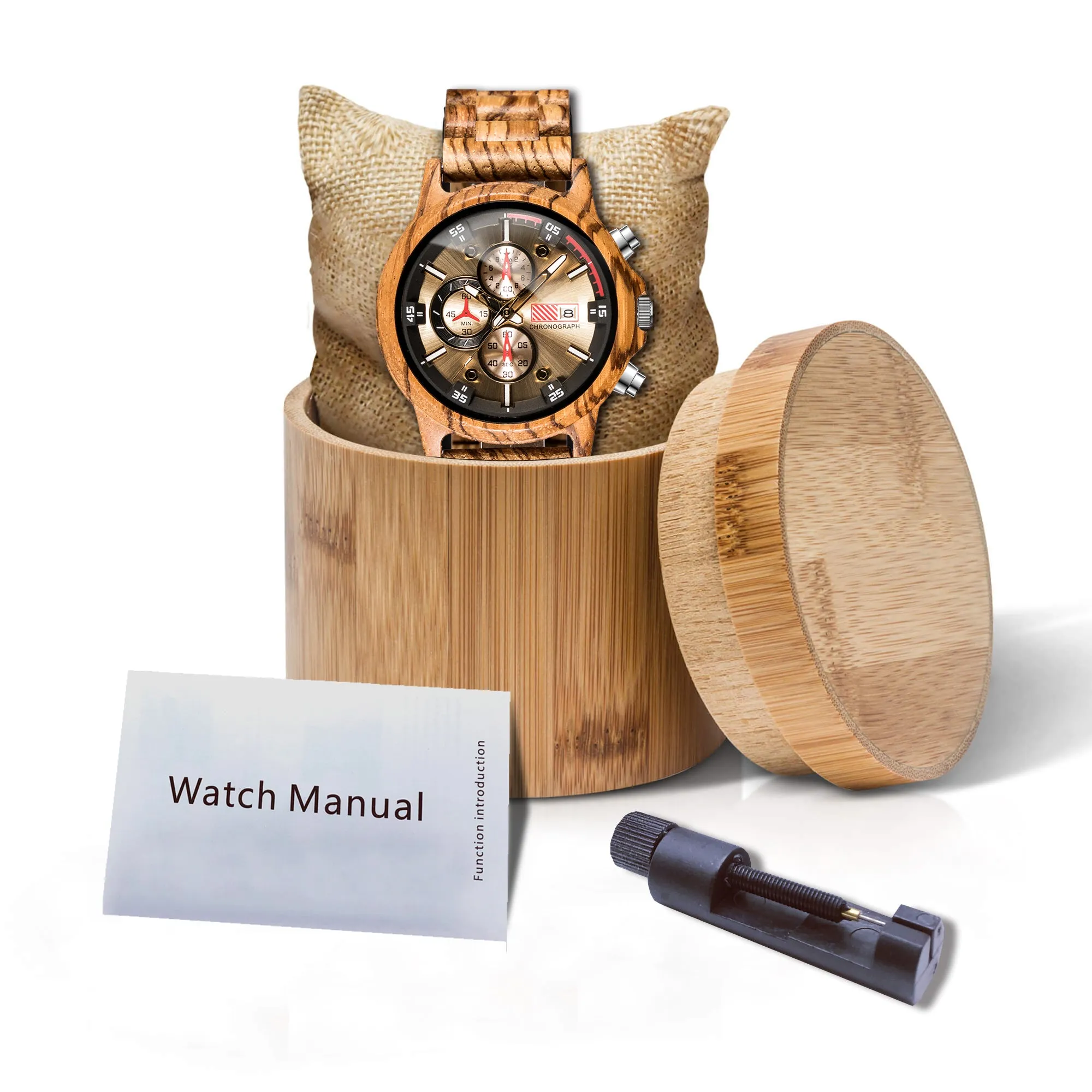 AUREO - Men Wood Watch Chronograph