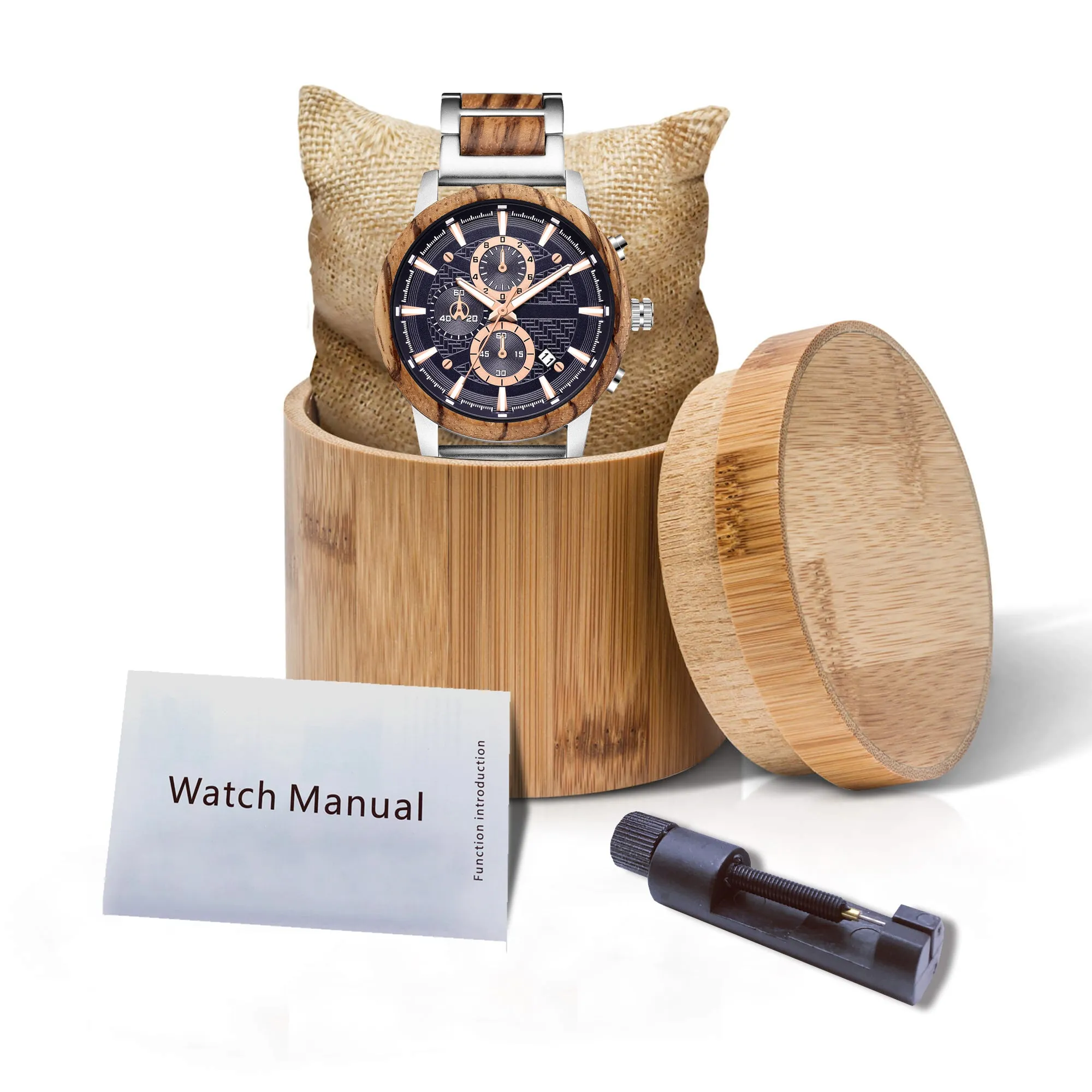 AZURION - Men Wood Watch Chronograph