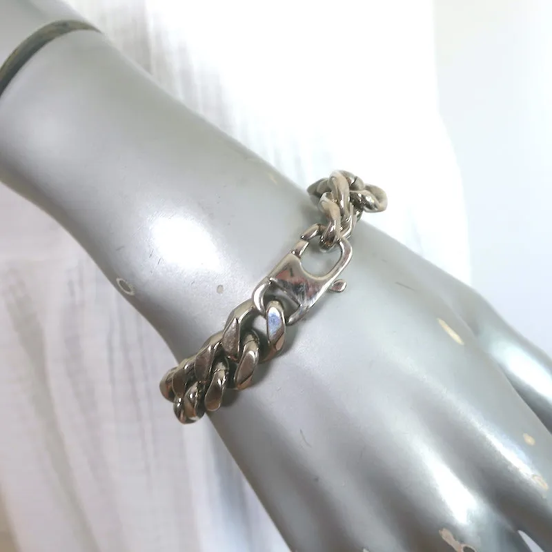 Balenciaga Studded Chain Link ID Bracelet Silver/Marble