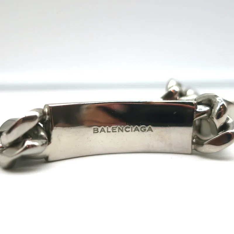 Balenciaga Studded Chain Link ID Bracelet Silver/Marble