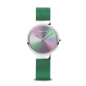 BERING Anniversary 31mm Multicolor Dial Green Mesh Band Women's Watch 10X31-Anniversary1