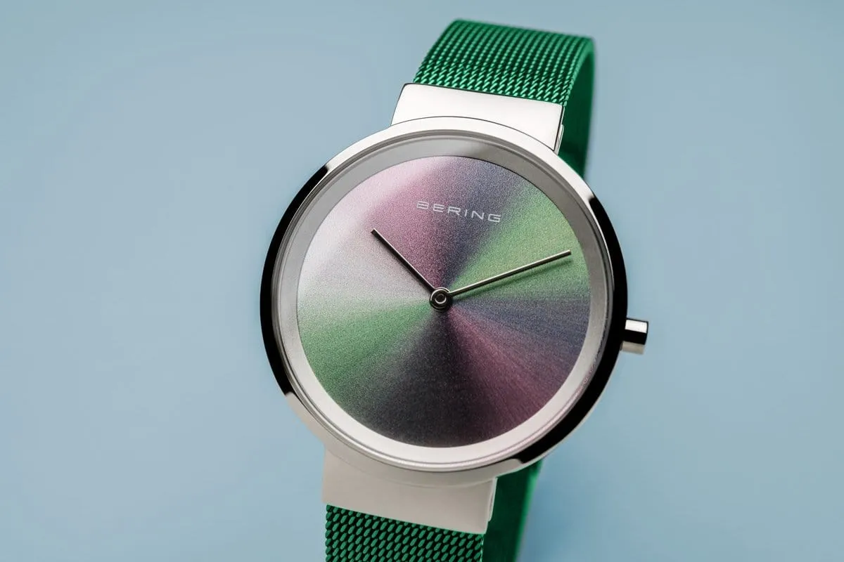 BERING Anniversary 31mm Multicolor Dial Green Mesh Band Women's Watch 10X31-Anniversary1