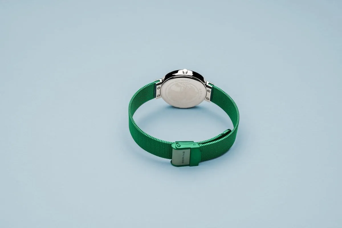BERING Anniversary 31mm Multicolor Dial Green Mesh Band Women's Watch 10X31-Anniversary1