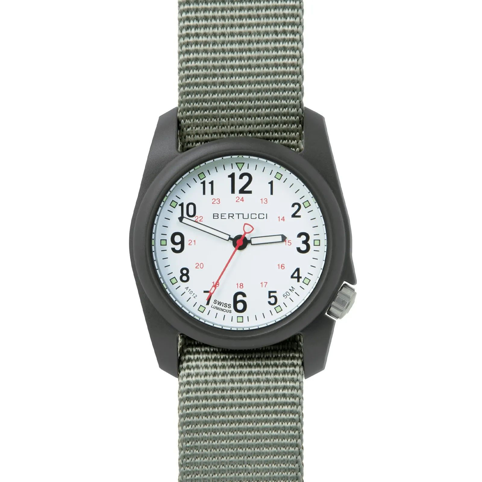 Bertucci DX3 Field White Dial Defender Drab Nylon Men's Watch 11019