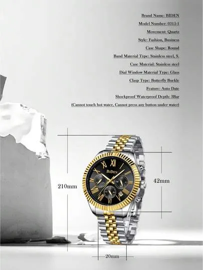 BIDEN Men's Watches, Business And Leisure Chronometers