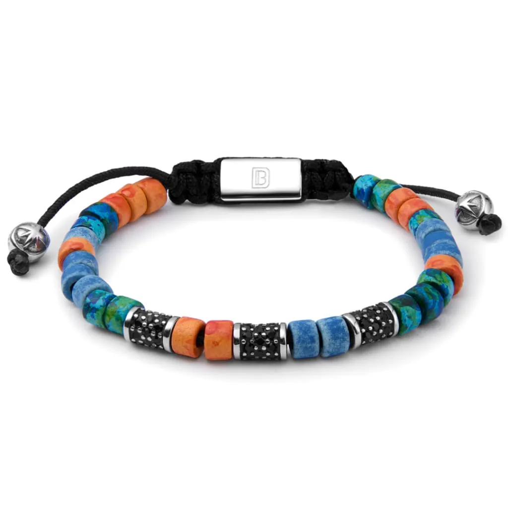 Blue, Green, & Orange with Silver