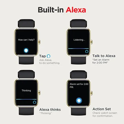 boAt Xtend Smartwatch with Alexa Built-in, 1.69” HD Display, Multiple Watch Faces, Stress Monitor, Heart & SpO2 Monitoring, 14 Sports Modes, Sleep Monitor & 5 ATM Water Resistance(Pitch Black)
