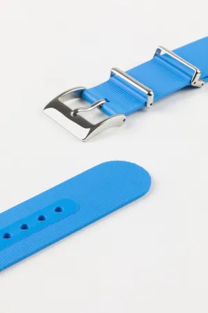 Bonetto Cinturini 328 Premium Rubber One-Piece Watch Strap in AZURE BLUE