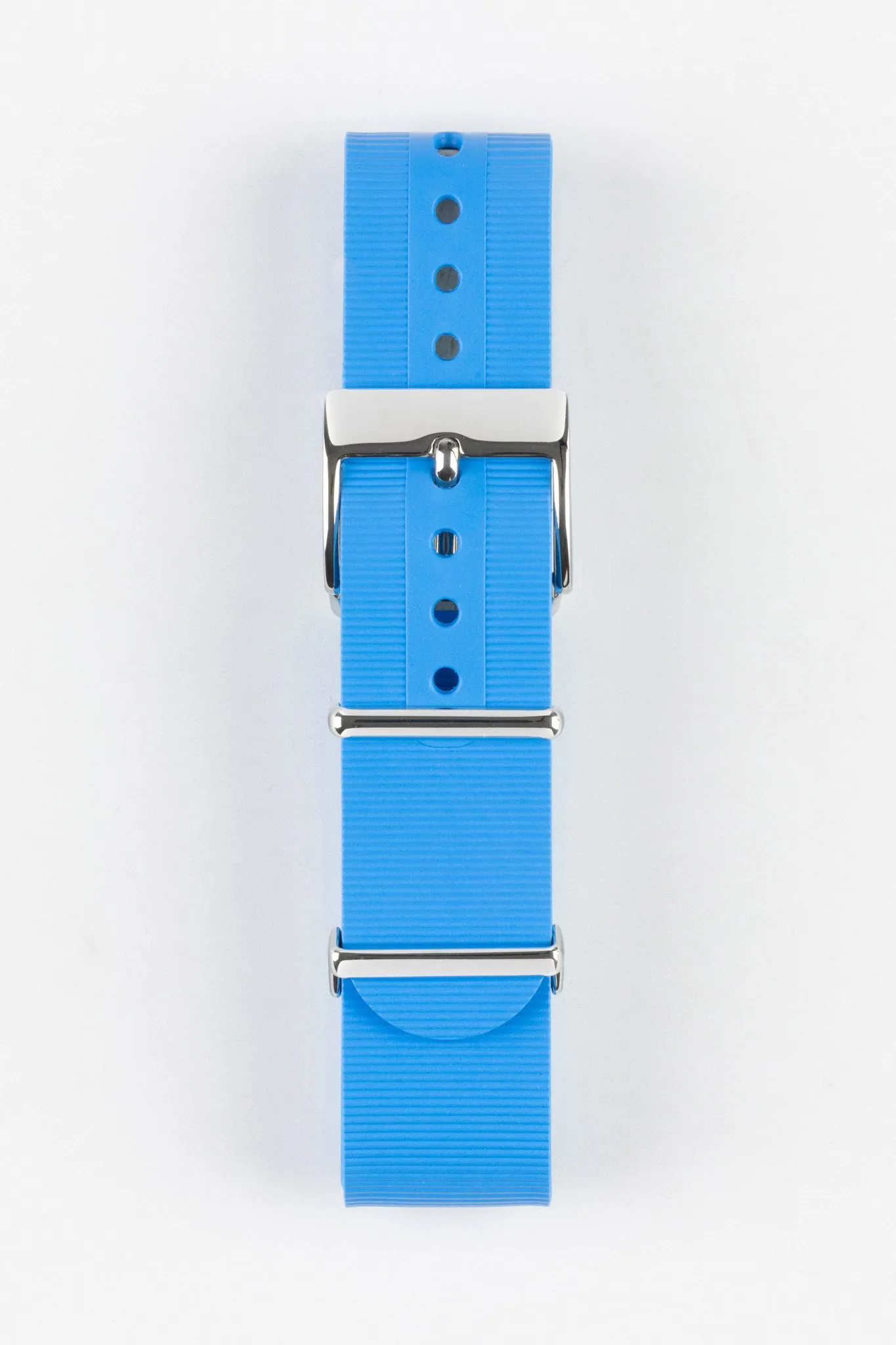 Bonetto Cinturini 328 Premium Rubber One-Piece Watch Strap in AZURE BLUE