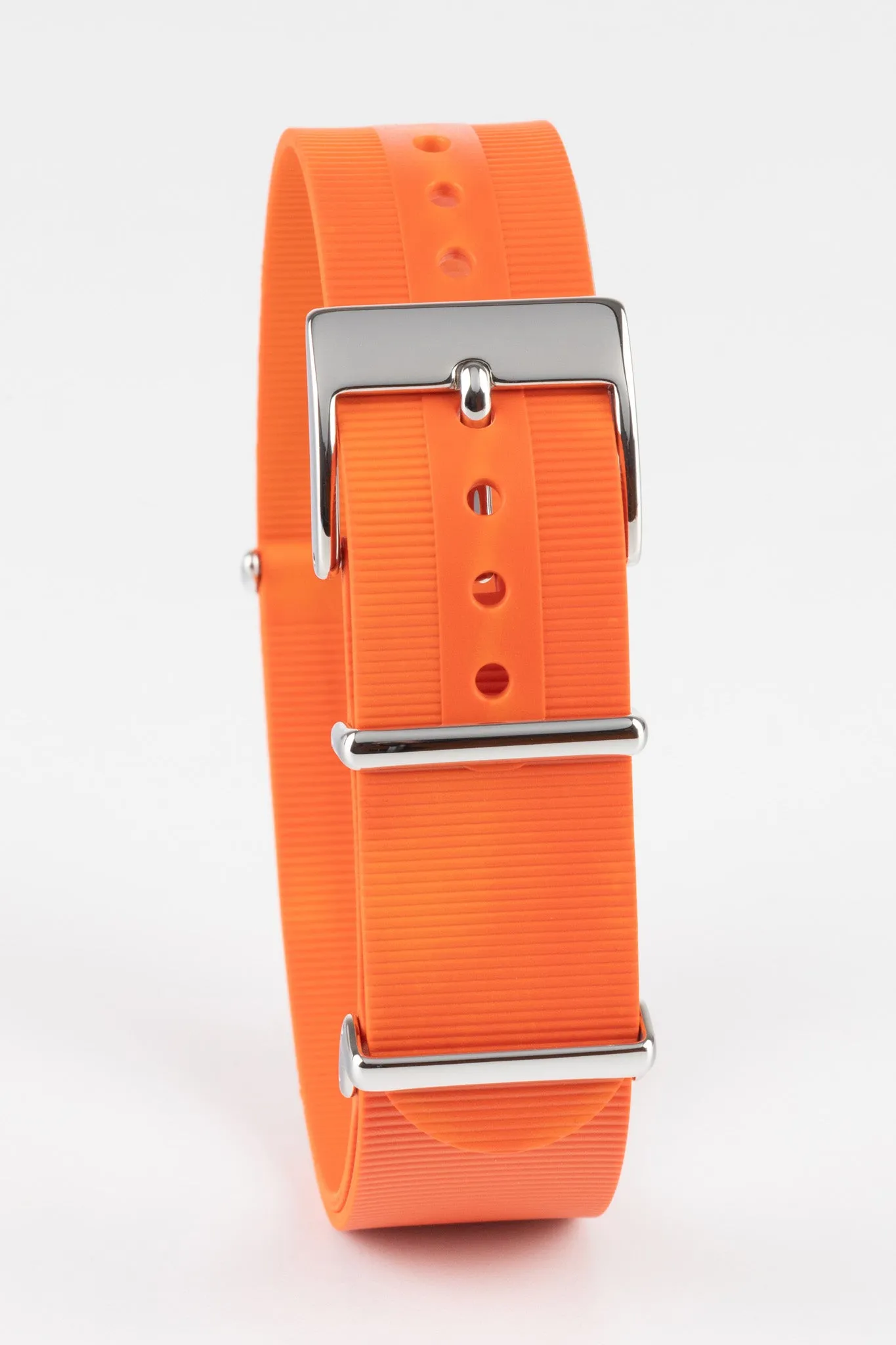 Bonetto Cinturini 328 Premium Rubber One-Piece Watch Strap in ORANGE