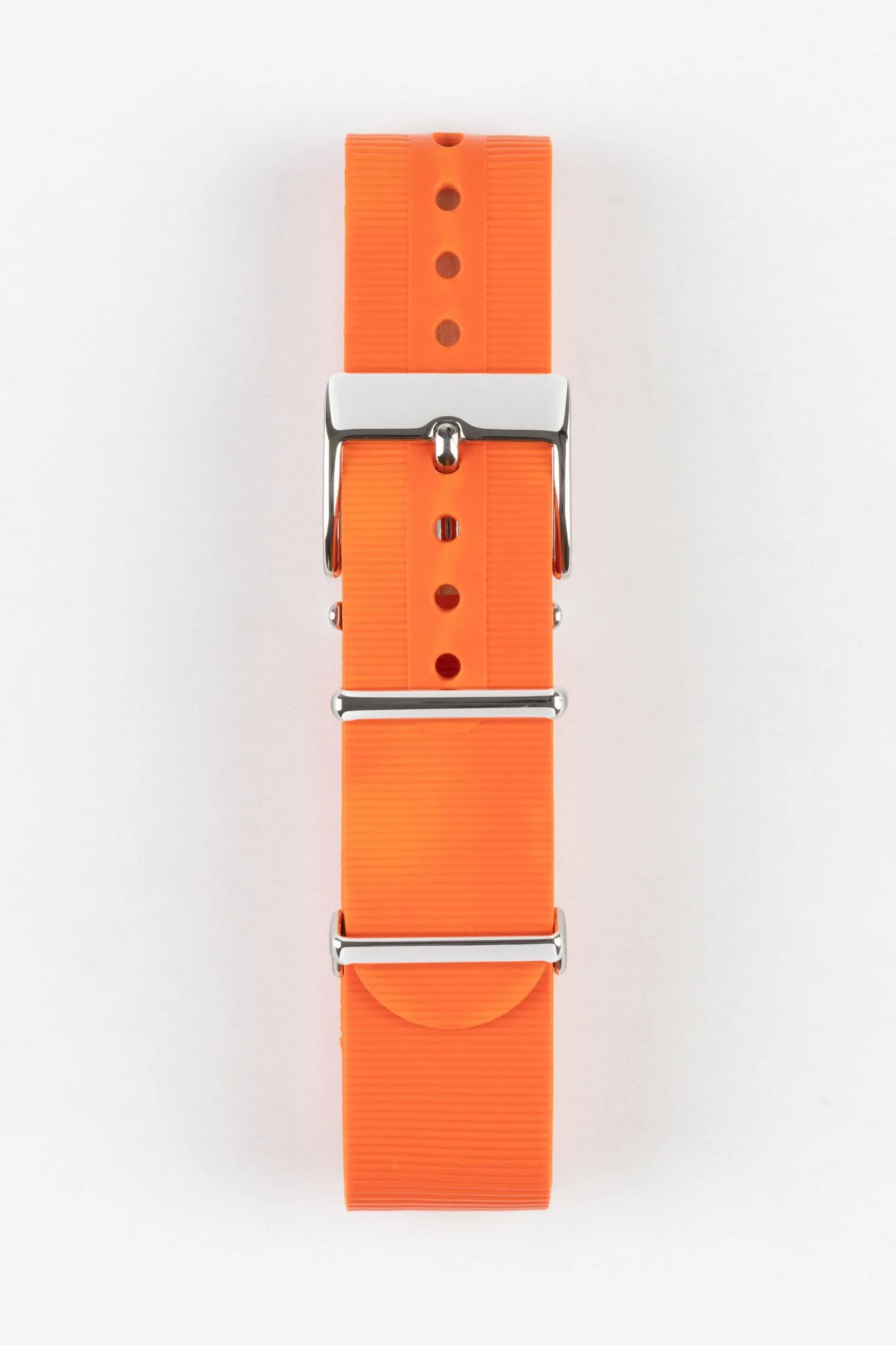 Bonetto Cinturini 328 Premium Rubber One-Piece Watch Strap in ORANGE