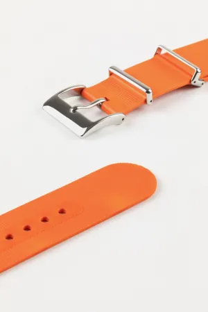 Bonetto Cinturini 328 Premium Rubber One-Piece Watch Strap in ORANGE
