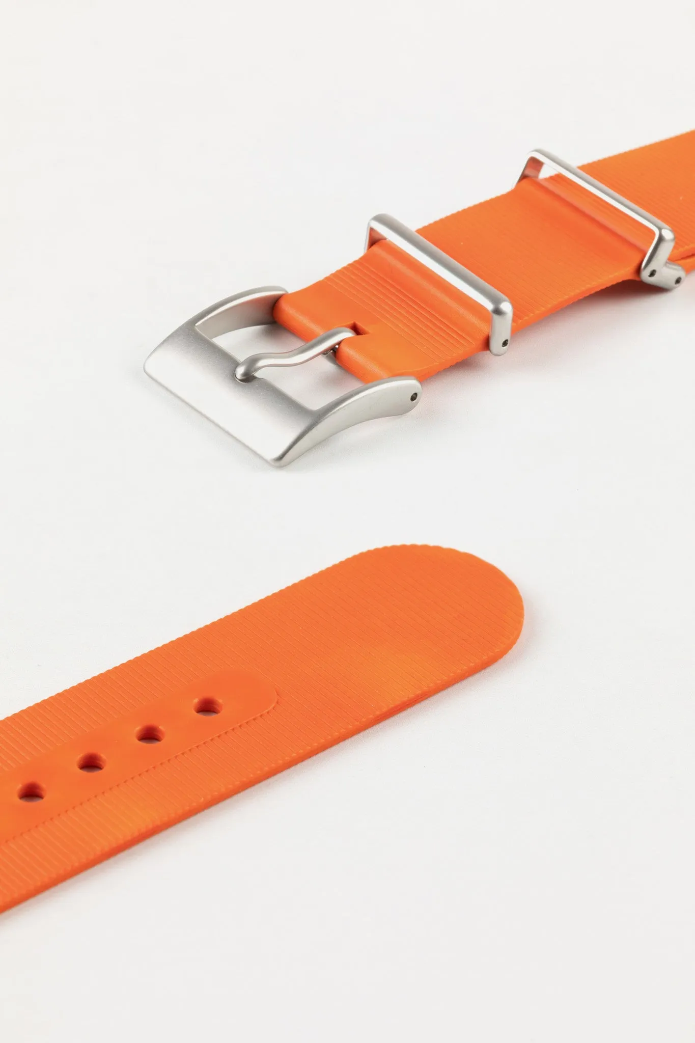 Bonetto Cinturini 328 Premium Rubber One-Piece Watch Strap in ORANGE
