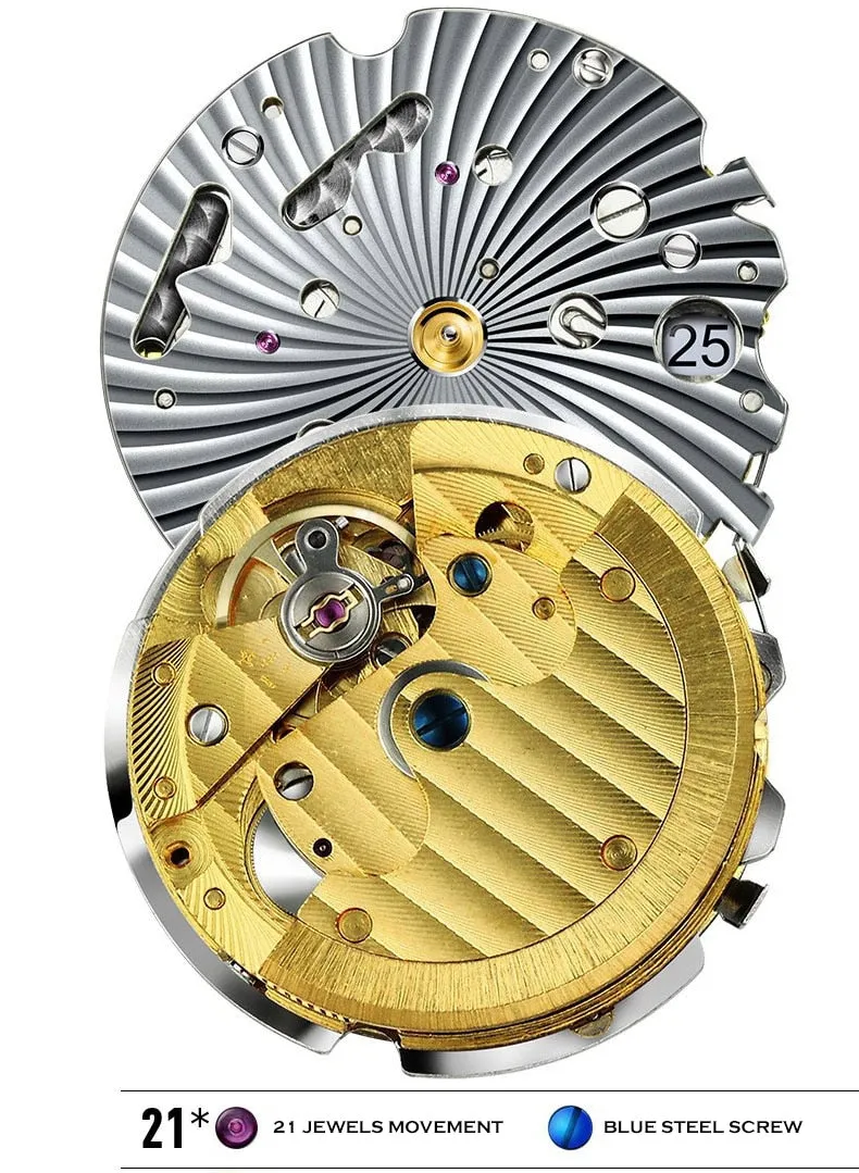 BORMAN automatic watch with Day, Date Month. Model: BORMAN14008