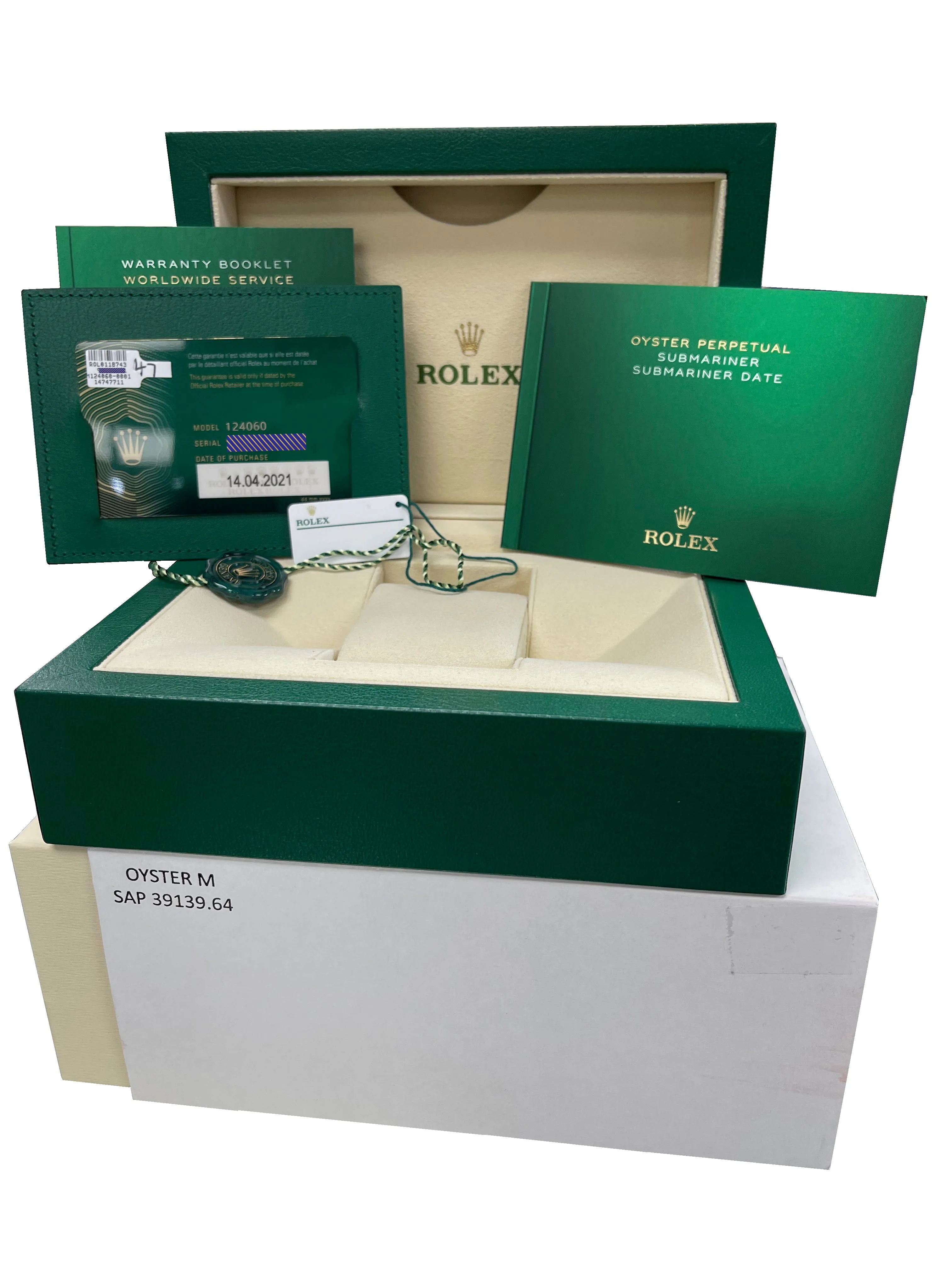BRAND NEW 2021 Rolex Submariner 41mm No-Date Black Ceramic Watch 124060 LN B P