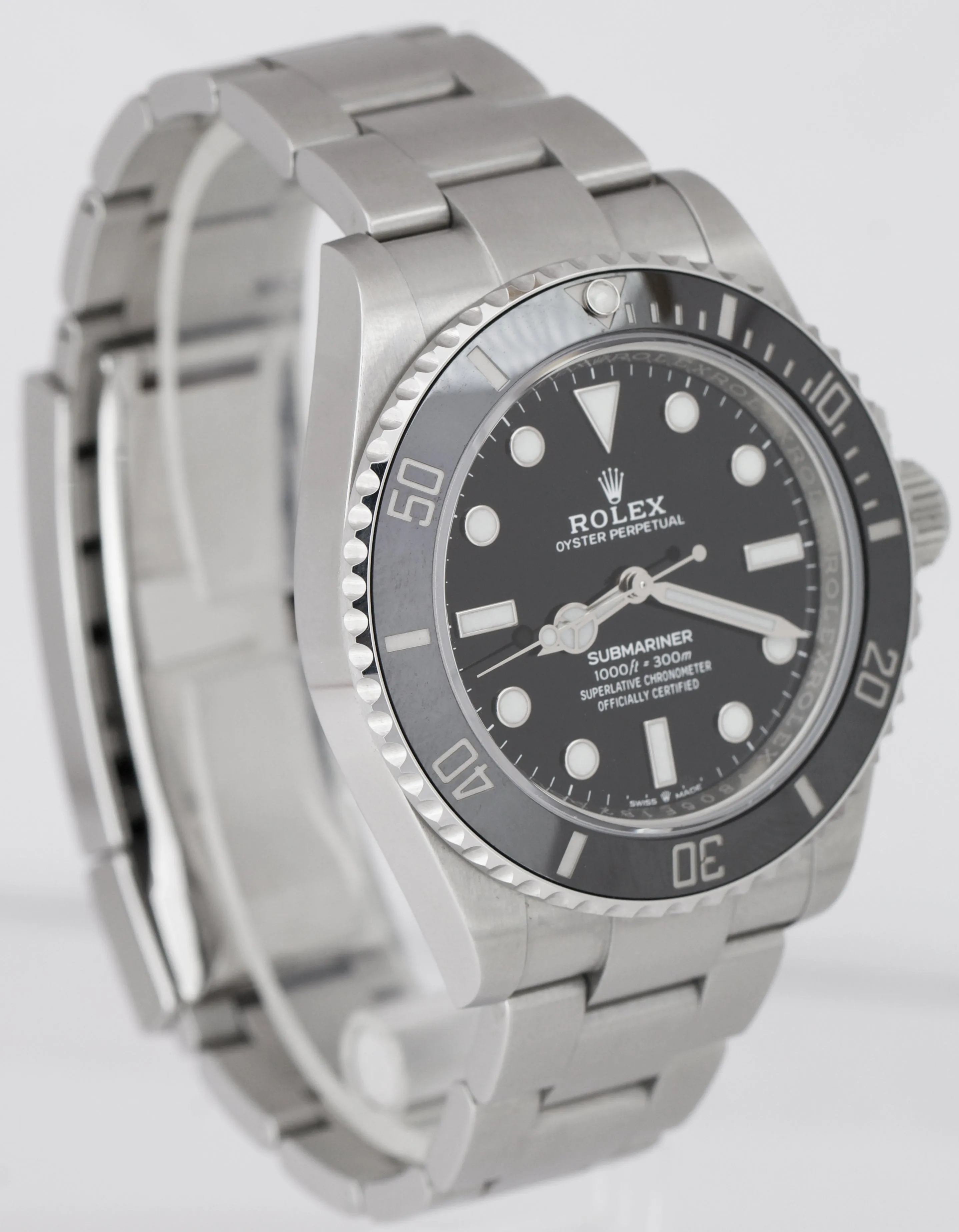 BRAND NEW 2021 Rolex Submariner 41mm No-Date Black Ceramic Watch 124060 LN B P