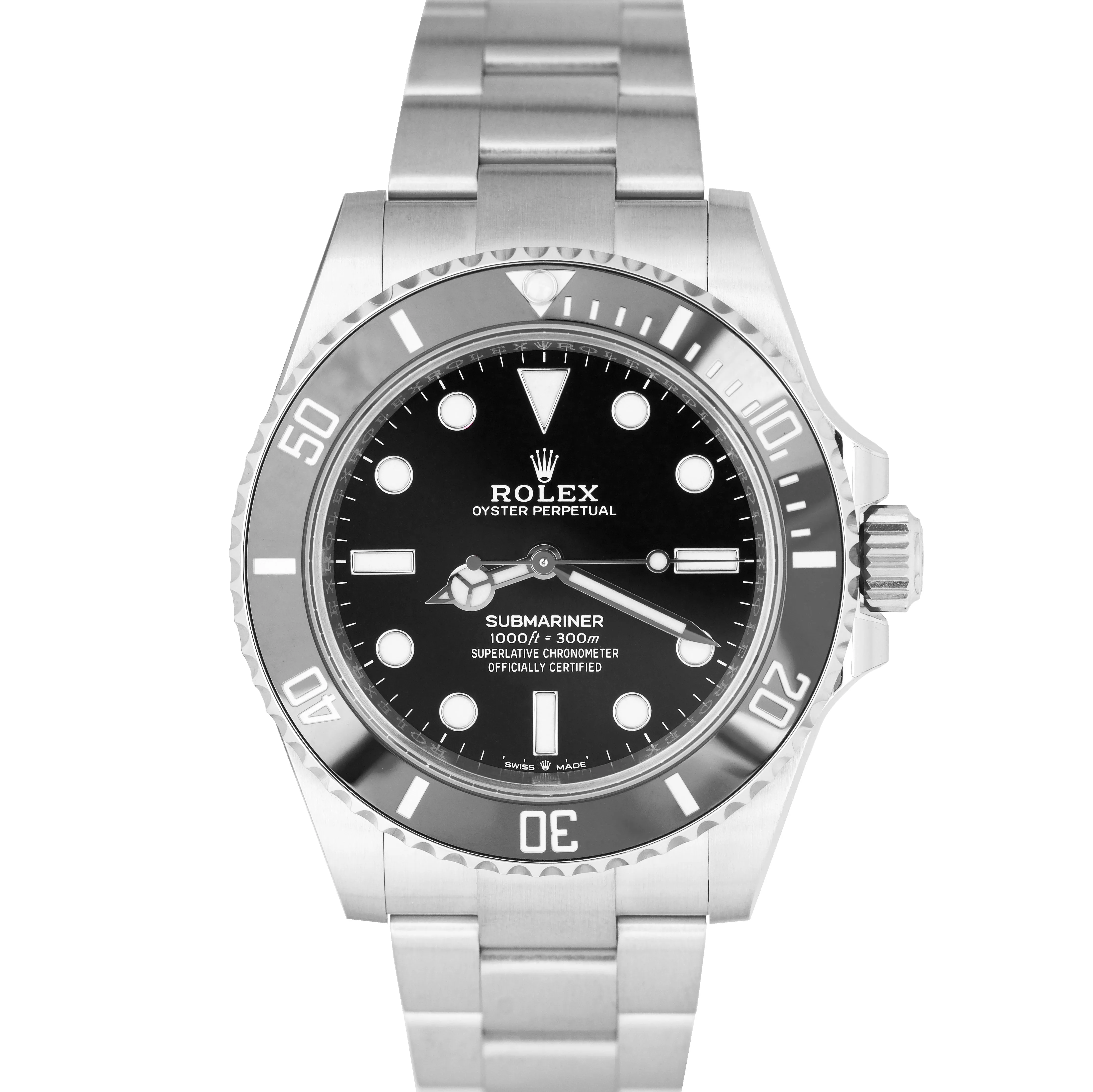 BRAND NEW 2021 Rolex Submariner 41mm No-Date Black Ceramic Watch 124060 LN B P