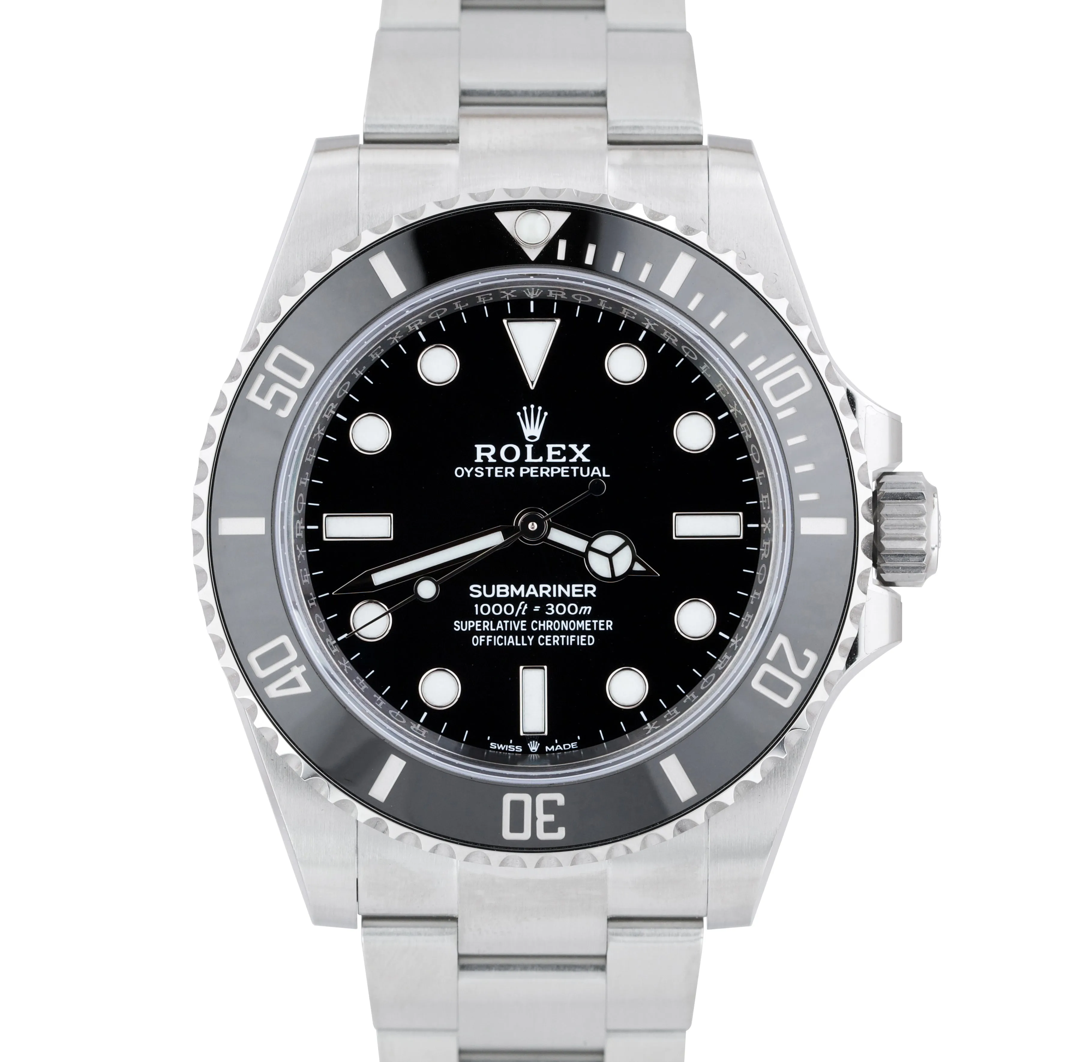 BRAND NEW 2021 Rolex Submariner 41mm No-Date Black Ceramic Watch 124060 LN B P