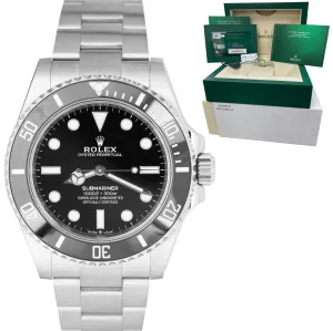 BRAND NEW 2021 Rolex Submariner 41mm No-Date Black Ceramic Watch 124060 LN B P