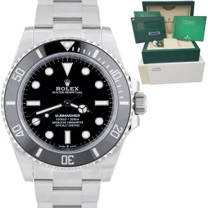 BRAND NEW 2021 Rolex Submariner 41mm No-Date Black Ceramic Watch 124060 LN B P